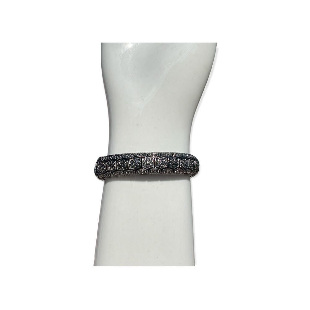 Fashion Jewelry Black Hinged Sparkle Bracelet